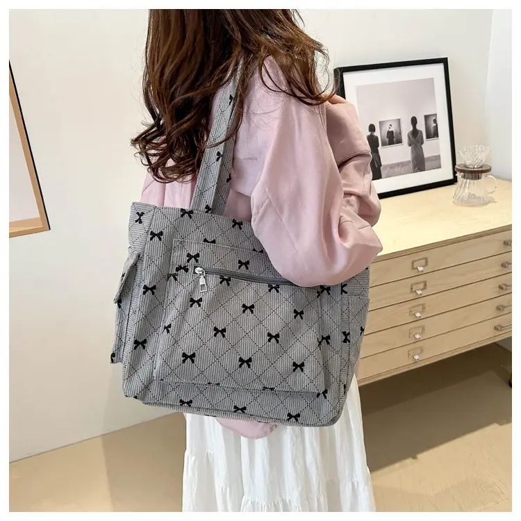 2024 Spring Shoulder Crossbody Tote Bag with Bow Print — feature 21