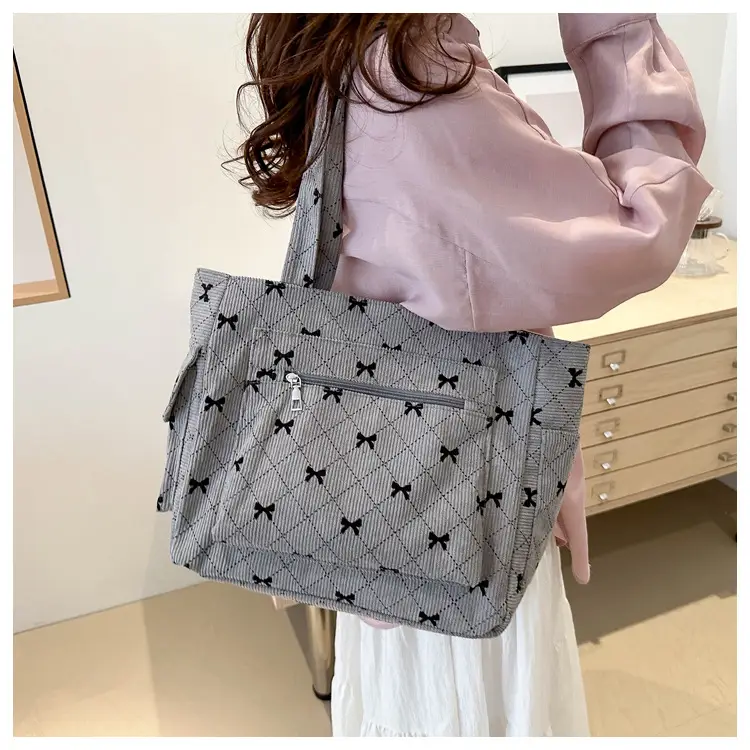 2024 Spring Shoulder Crossbody Tote Bag with Bow Print — feature 22