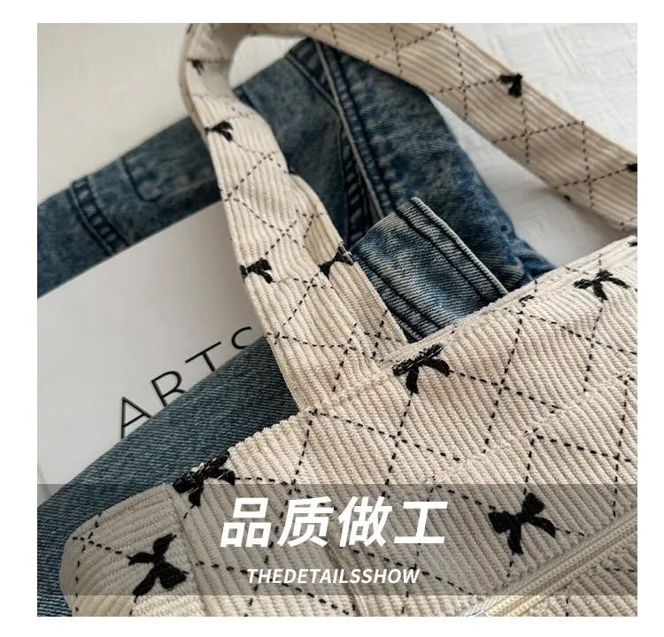 2024 Spring Shoulder Crossbody Tote Bag with Bow Print — feature 4