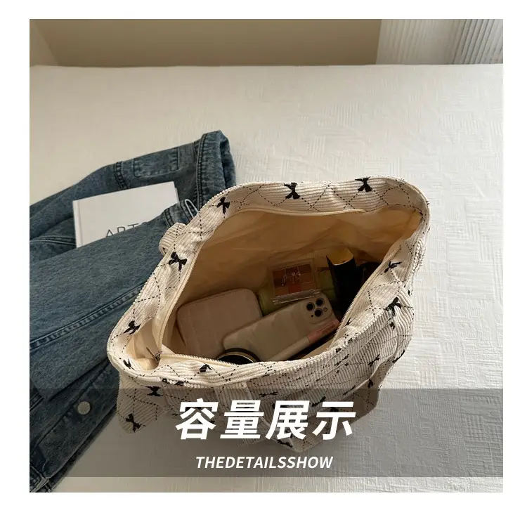 2024 Spring Shoulder Crossbody Tote Bag with Bow Print — feature 6