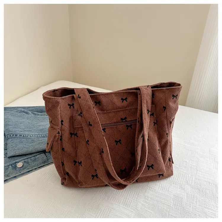 2024 Spring Shoulder Crossbody Tote Bag with Bow Print - Image 3