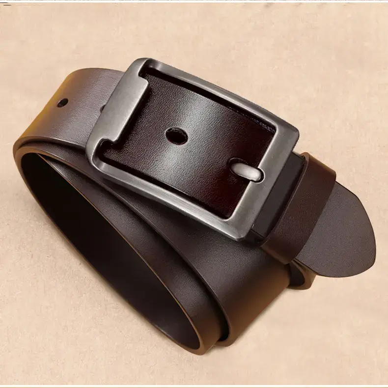 Men's Black Cowhide Belt with Pin Buckle — feature 12