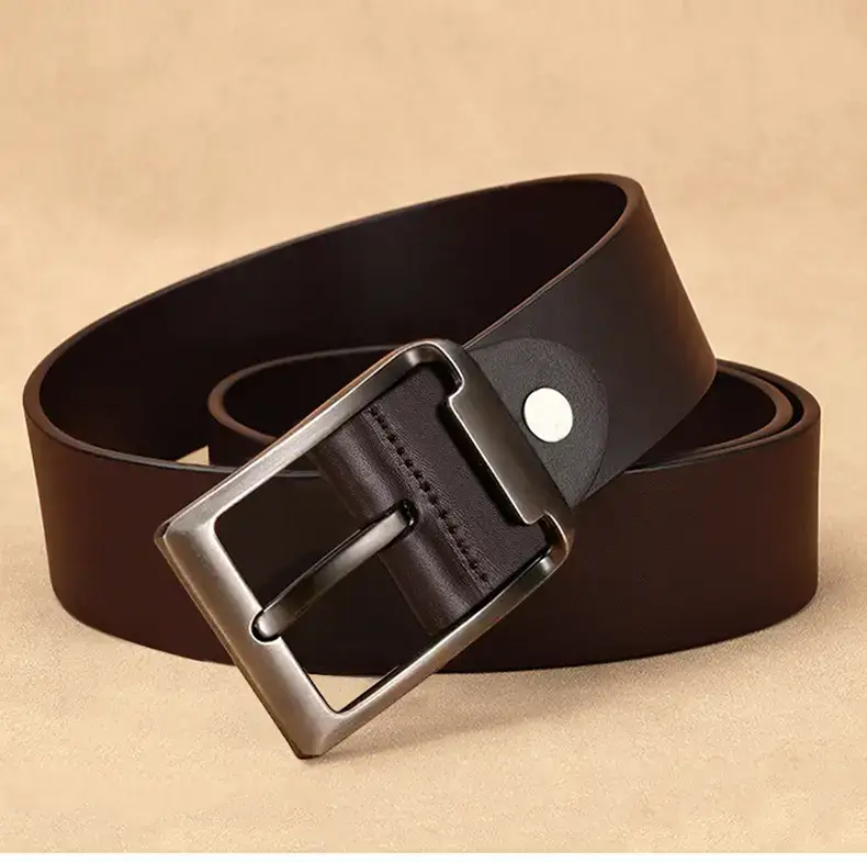 Men's Black Cowhide Belt with Pin Buckle — feature 13