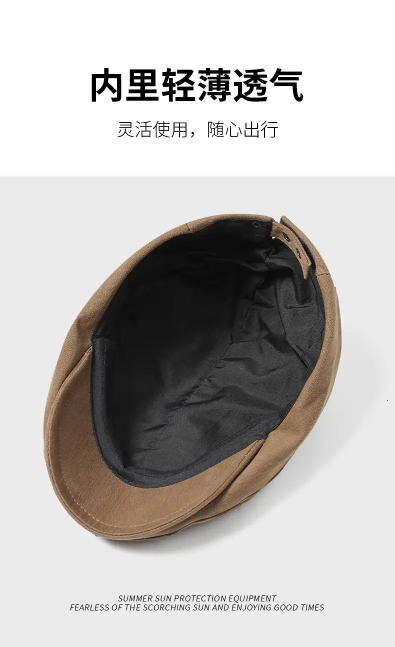 Summer Beret Children Antique Anti-Wear Japanese Style Cap Retro Street Progressive Hat for Men — feature 5