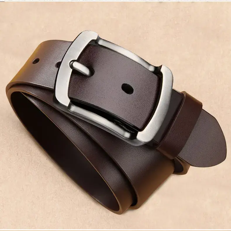 Men's Vintage Vintage Buckle Cowhide Belt — feature 12