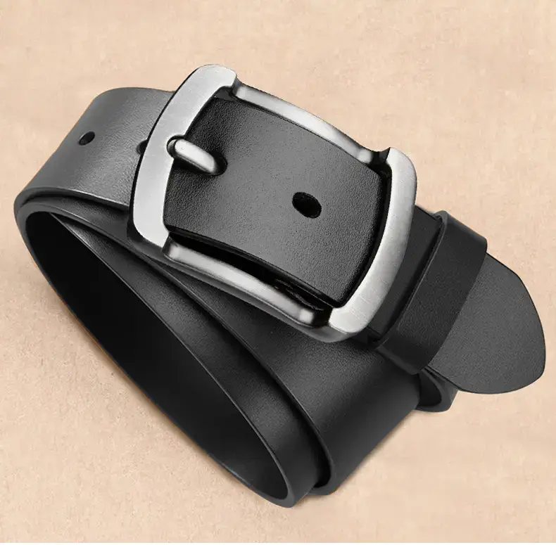 Men's Vintage Vintage Buckle Cowhide Belt — feature 15