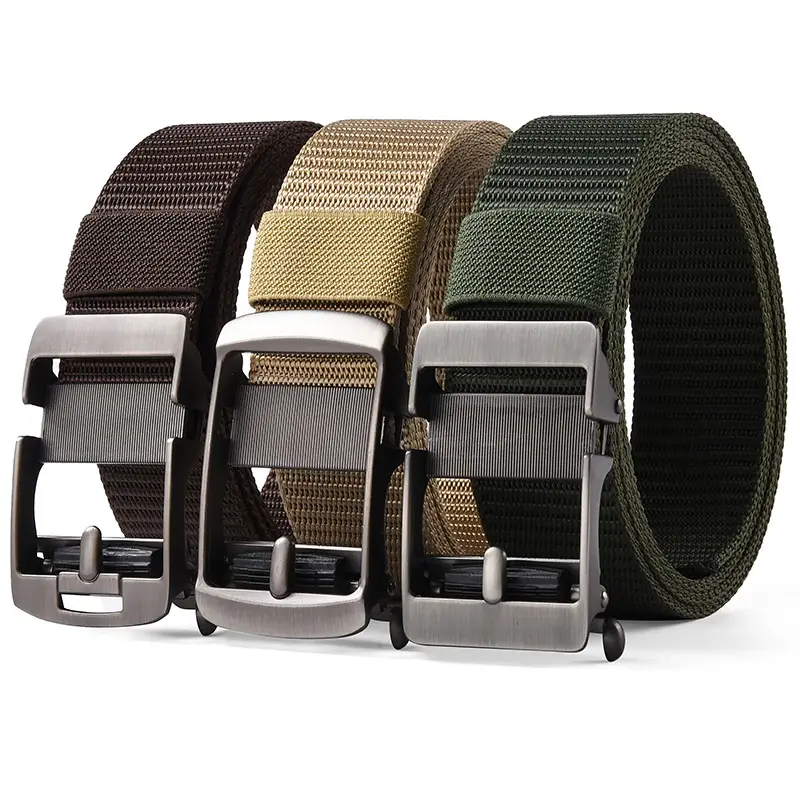 Men's Gold Nylon Belt with Buckle - Image 37