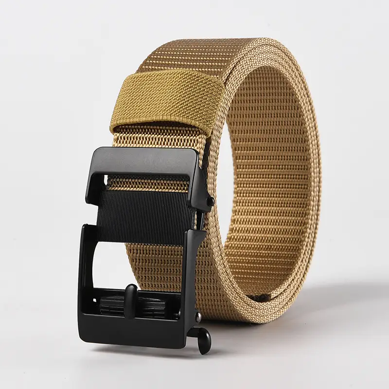 Men's Gold Nylon Belt with Buckle - Image 11