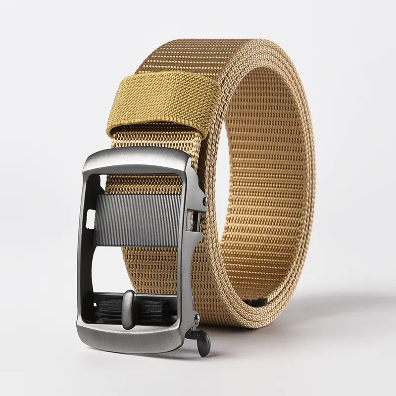 Men's Gold Nylon Belt with Buckle - Image 17