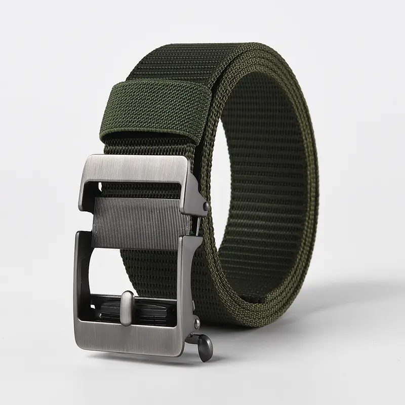 Men's Gold Nylon Belt with Buckle - Image 3