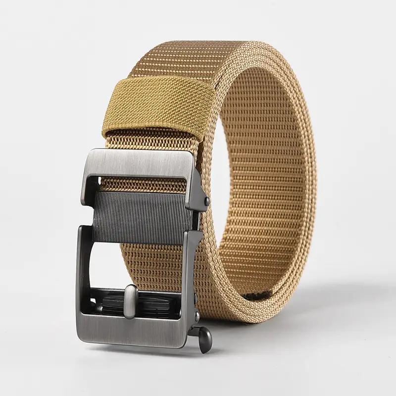 Men's Gold Nylon Belt with Buckle - Image 5
