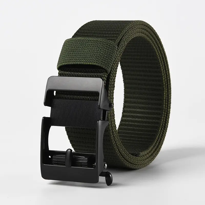 Men's Gold Nylon Belt with Buckle - Image 9