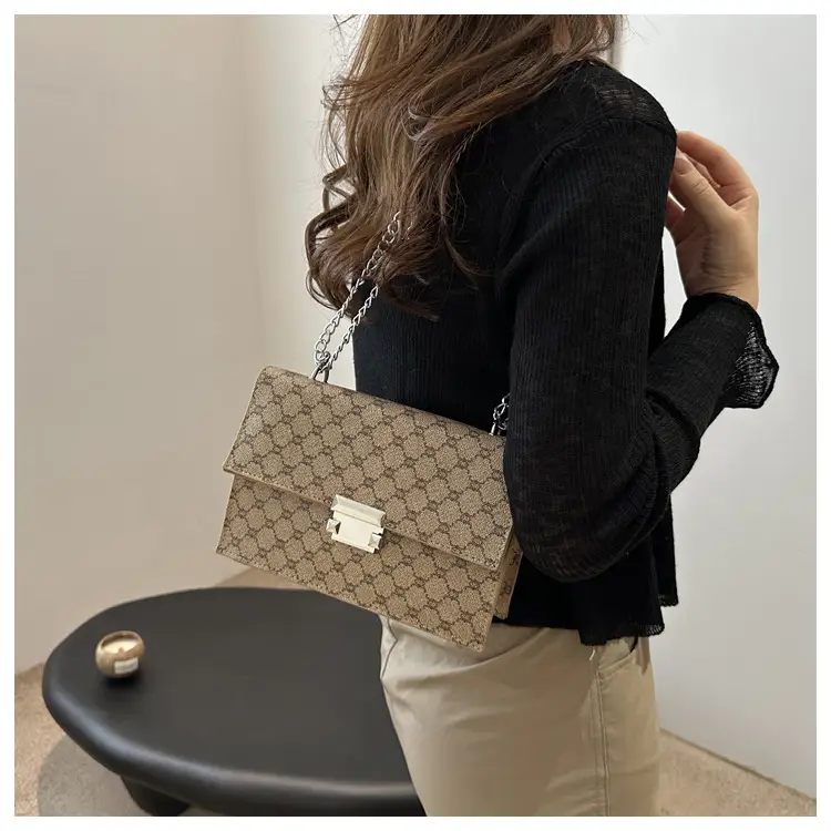 Retro Small Bag Women Chain Plaid 2024 — feature 12