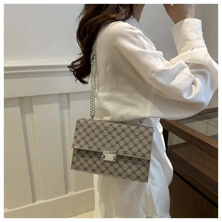 Retro Small Bag Women Chain Plaid 2024 — feature 15