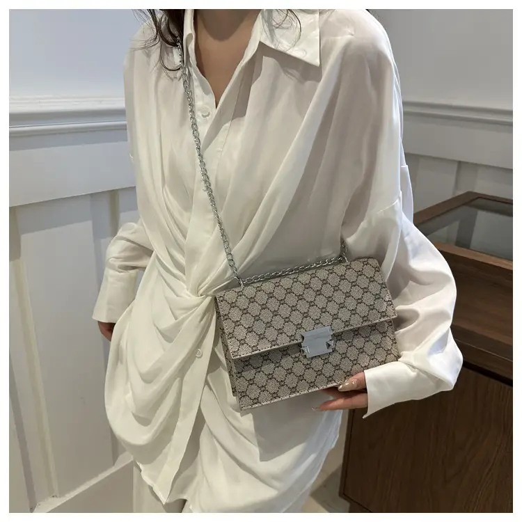 Retro Small Bag Women Chain Plaid 2024 — feature 16