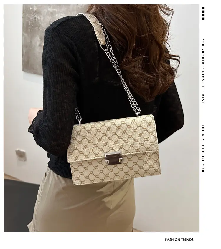 Retro Small Bag Women Chain Plaid 2024 — feature 2