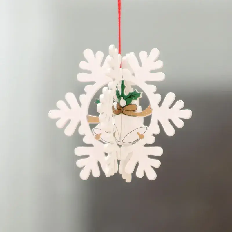 Wooden Laser Christmas Tree Pendant with Santa Design
