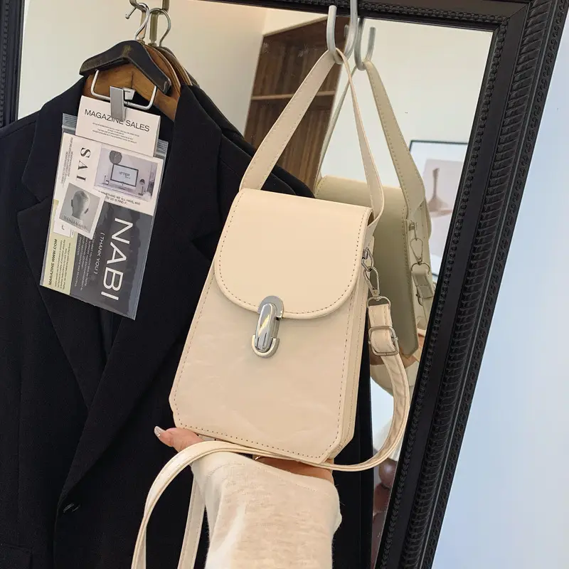 White Korean Style Square Shoulder Bag for Women - Image 7