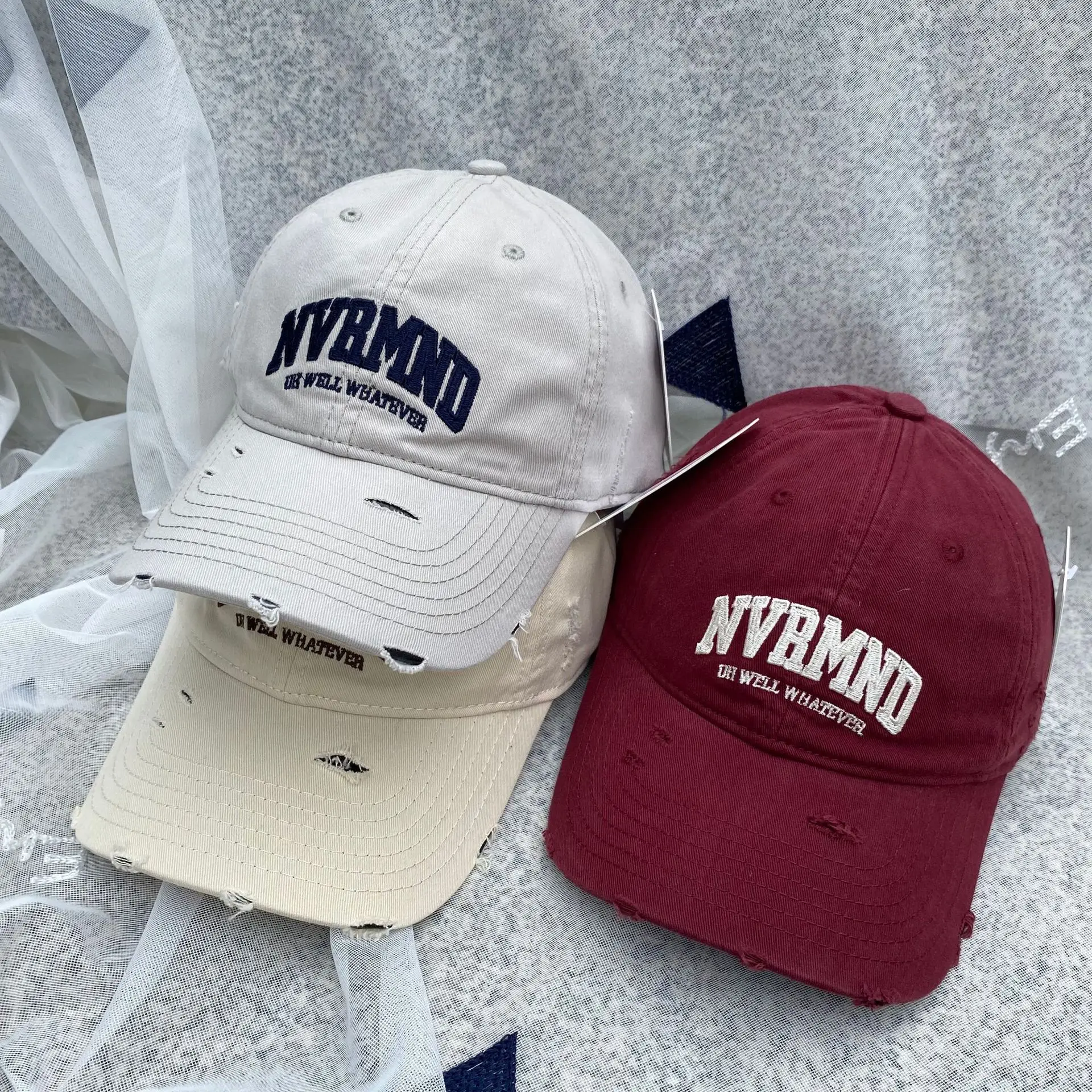Korean Style Ins Cyber Celebrity NV Cotton Baseball Cap Big Head Ware for Men and Women Couple All-Match Soft Top Cap - Image 11