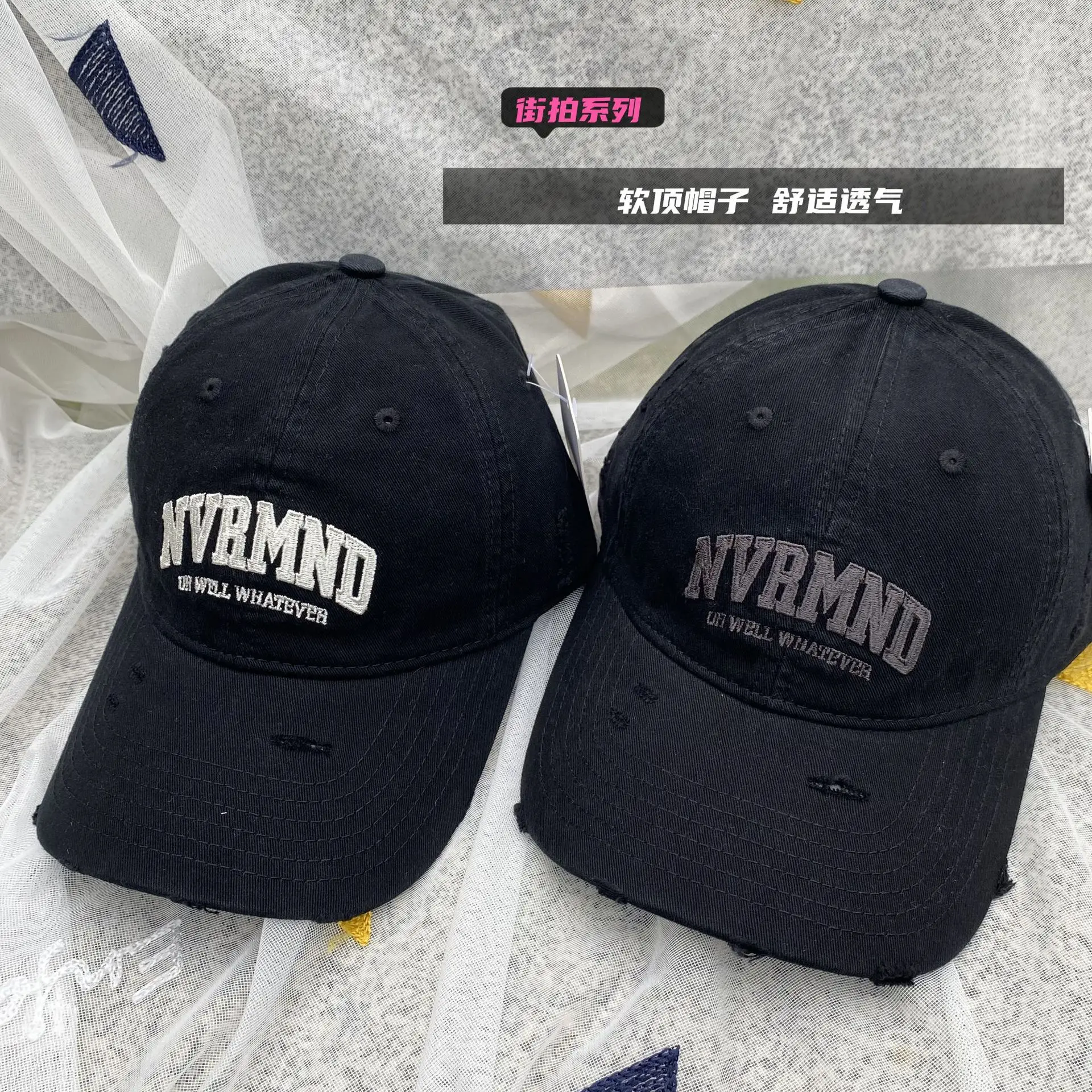 Korean Style Ins Cyber Celebrity NV Cotton Baseball Cap Big Head Ware for Men and Women Couple All-Match Soft Top Cap - Image 13