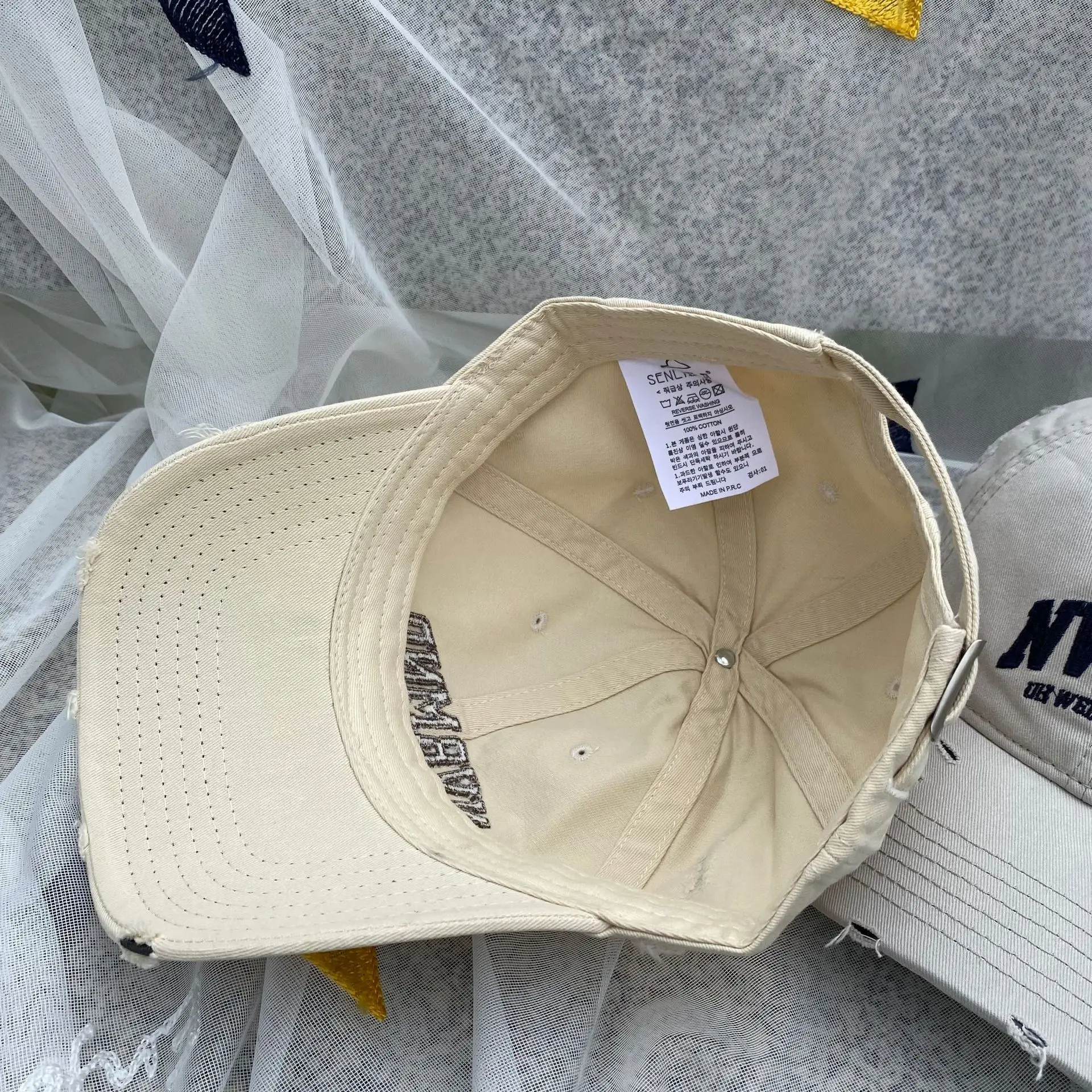 Korean Style Ins Cyber Celebrity NV Cotton Baseball Cap Big Head Ware for Men and Women Couple All-Match Soft Top Cap — feature 7