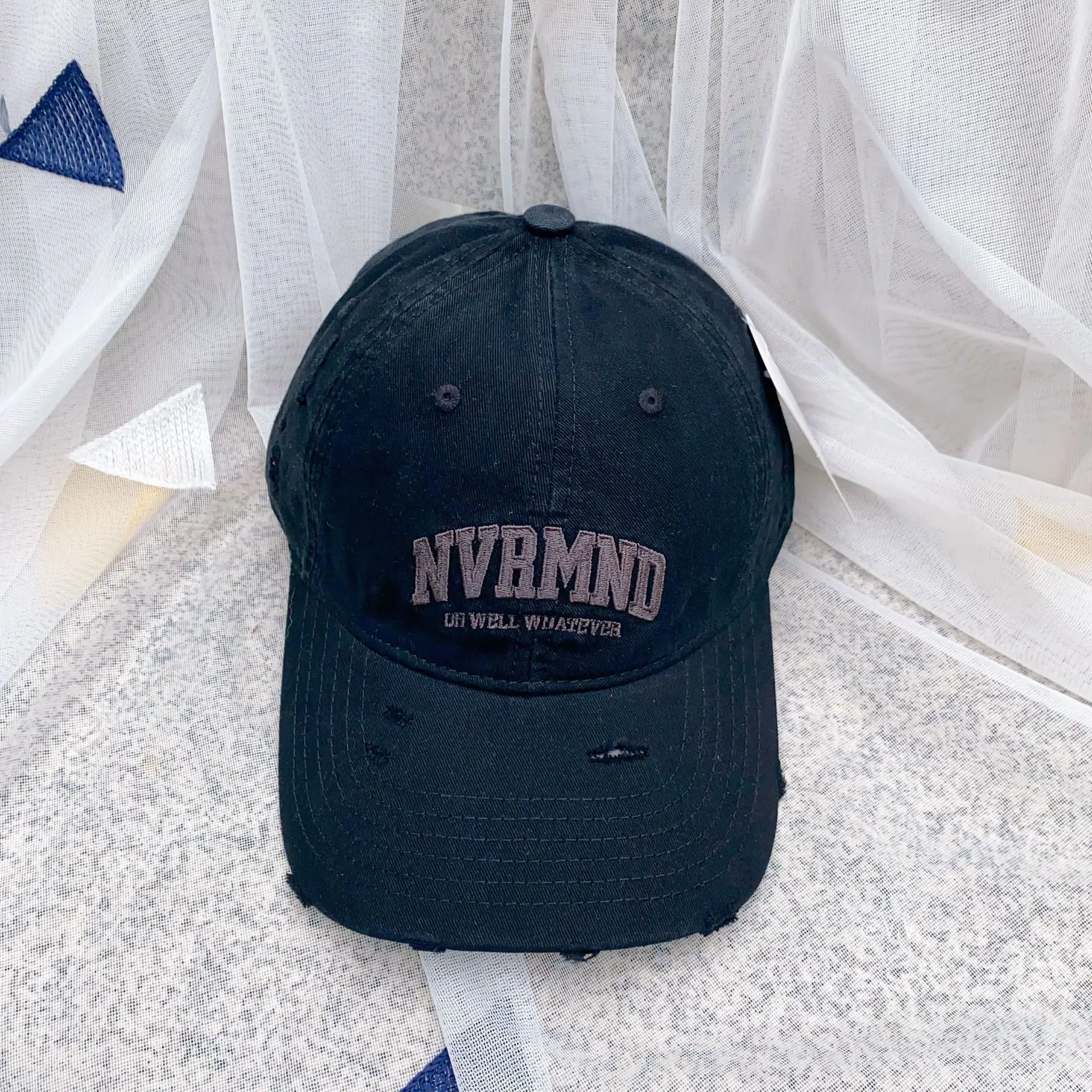 Korean Style Ins Cyber Celebrity NV Cotton Baseball Cap Big Head Ware for Men and Women Couple All-Match Soft Top Cap - Image 2