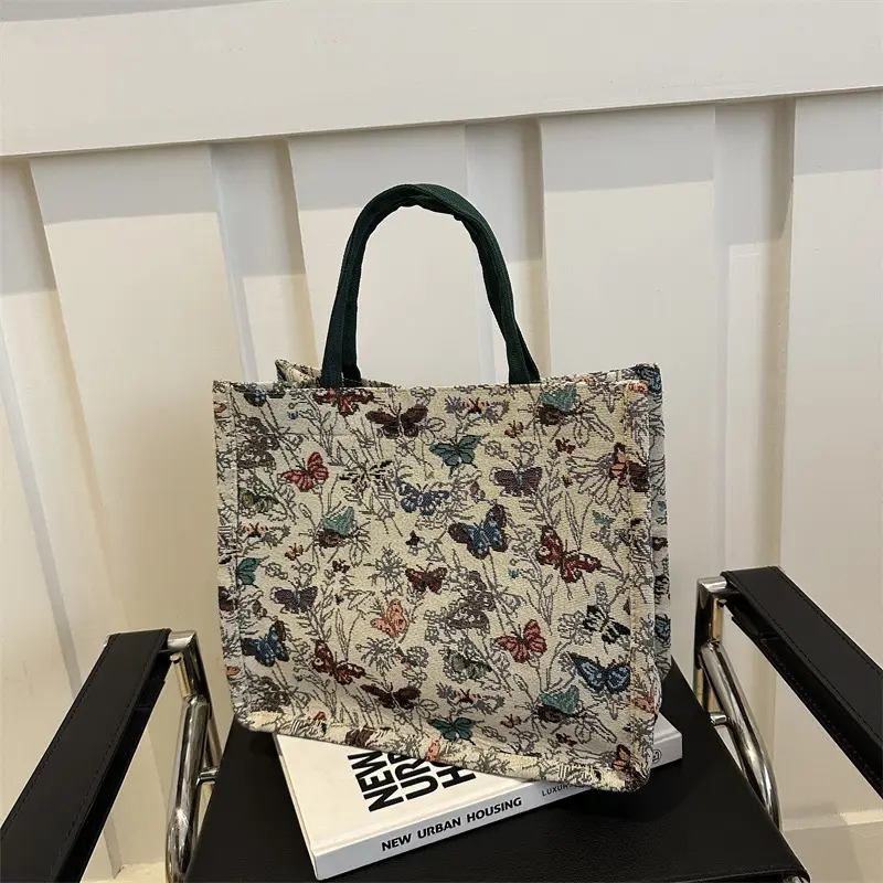 Niche Floral Canvas Shoulder Bag 2024 - Image 3
