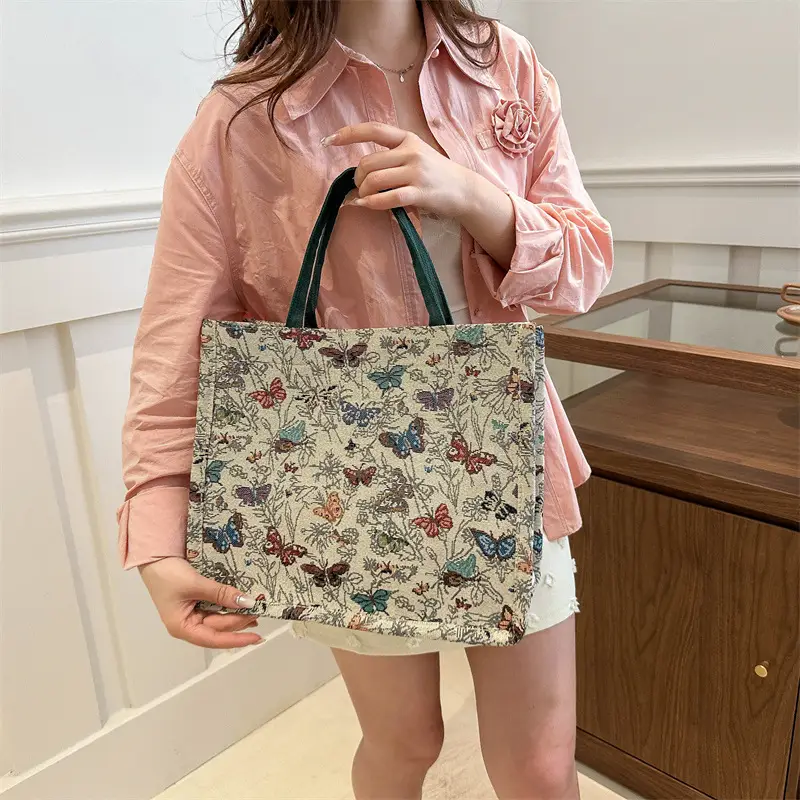 Niche Floral Canvas Shoulder Bag 2024 - Image 4
