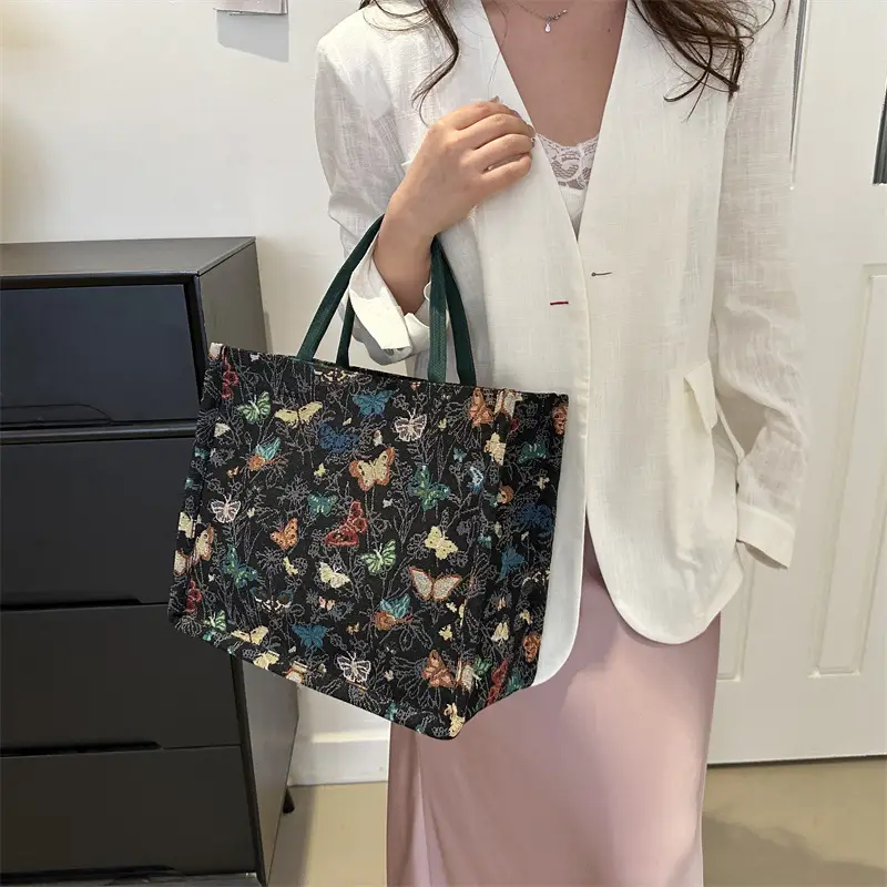 Niche Floral Canvas Shoulder Bag 2024 - Image 5