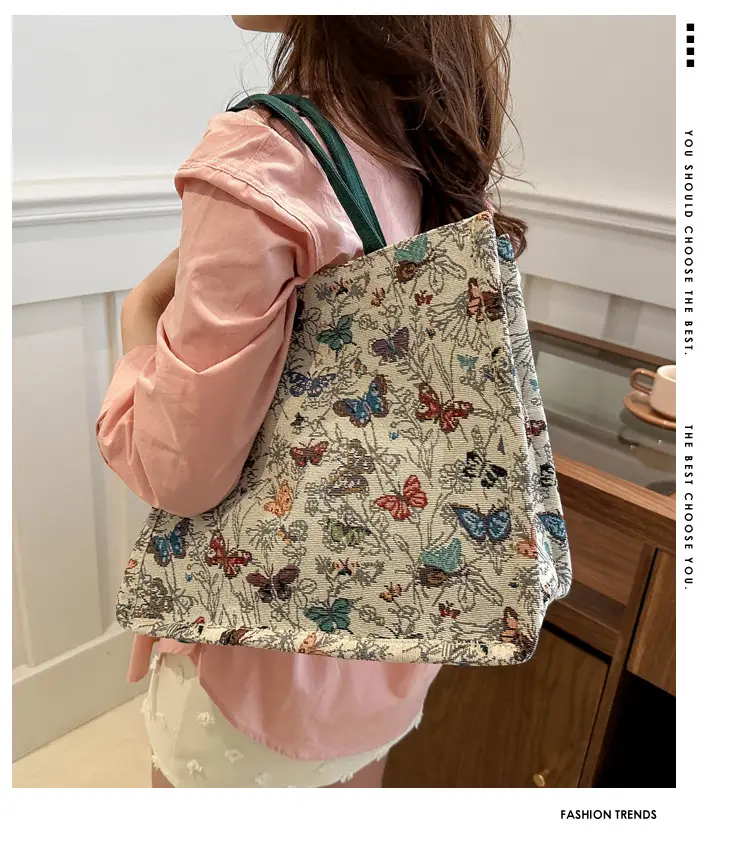Niche Floral Canvas Shoulder Bag 2024 — feature 1