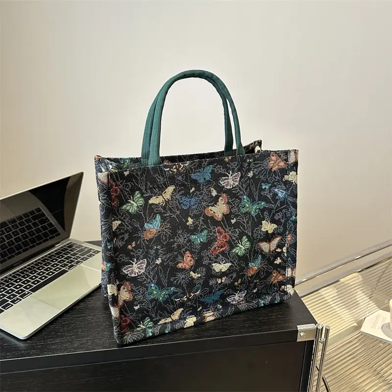 Niche Floral Canvas Shoulder Bag 2024 - Image 2