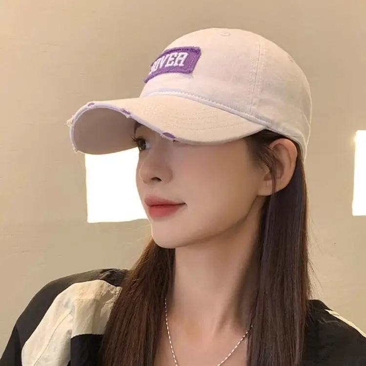 Men Letter Embroidered Baseball Cap Brown Spring Summer - Image 7
