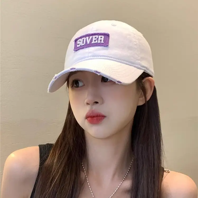 Men Letter Embroidered Baseball Cap Brown Spring Summer - Image 8