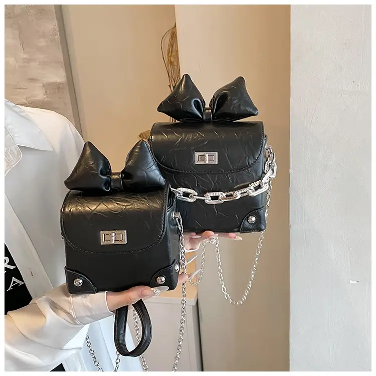 Black Bow Chain Mini Shoulder Bag for Women — feature 11