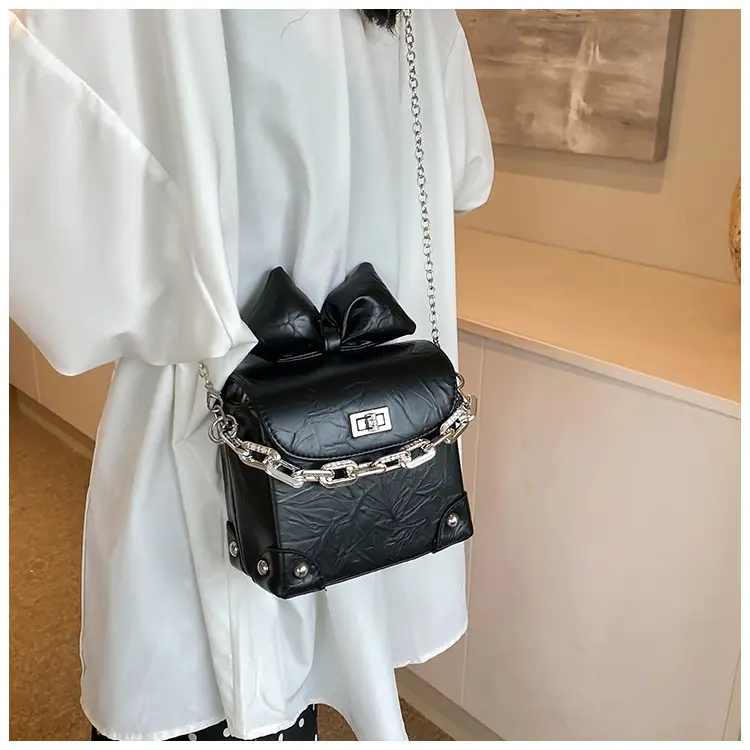 Black Bow Chain Mini Shoulder Bag for Women — feature 12