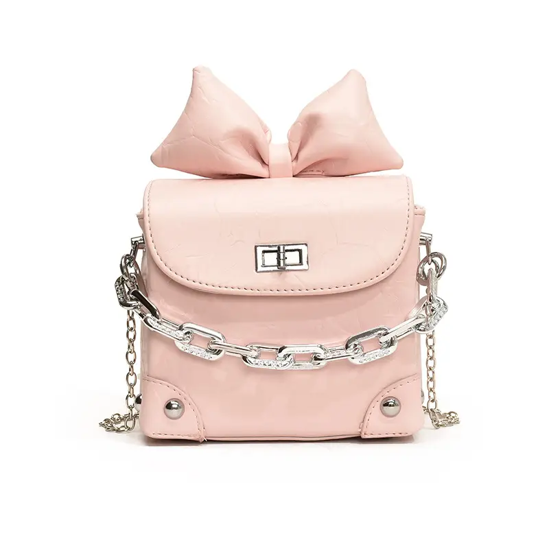 Black Bow Chain Mini Shoulder Bag for Women - Image 4