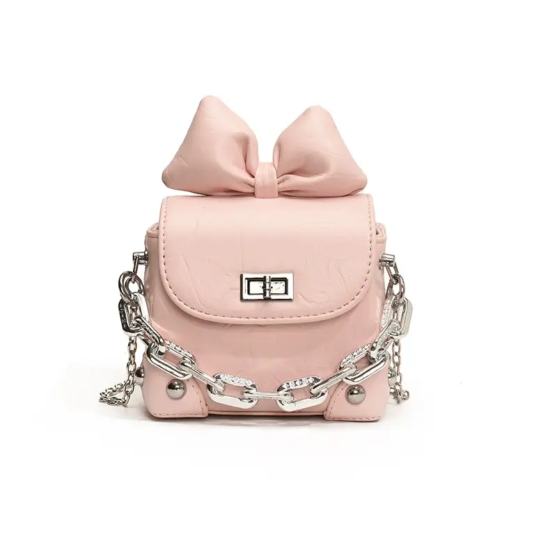 Black Bow Chain Mini Shoulder Bag for Women - Image 8