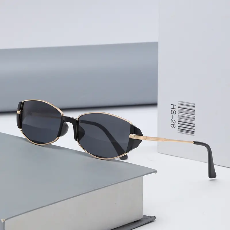 Women's Metal Cat's Eye Sunglasses UV Resistant Gold Black - Image 4