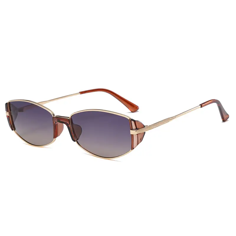 Women's Metal Cat's Eye Sunglasses UV Resistant Gold Black - Image 6