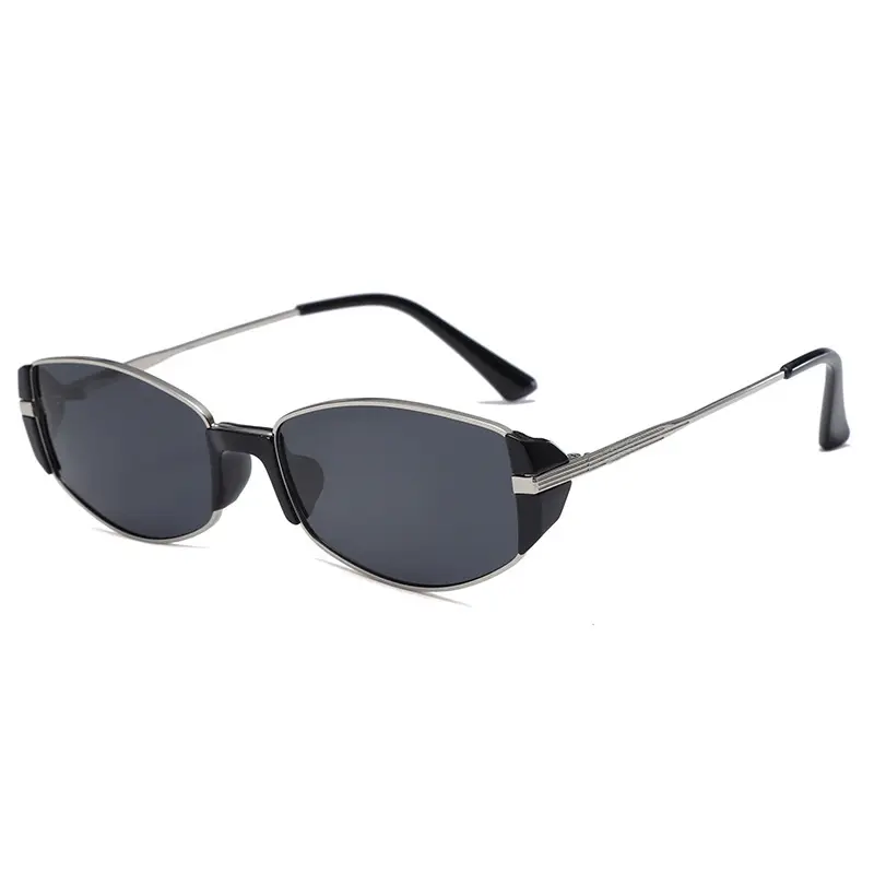 Women's Metal Cat's Eye Sunglasses UV Resistant Gold Black - Image 7