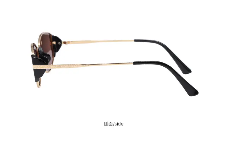 Women's Metal Cat's Eye Sunglasses UV Resistant Gold Black — feature 6