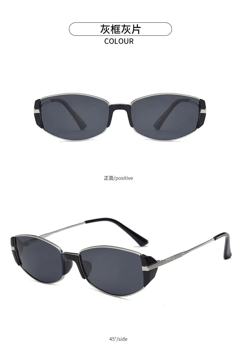 Women's Metal Cat's Eye Sunglasses UV Resistant Gold Black — feature 7