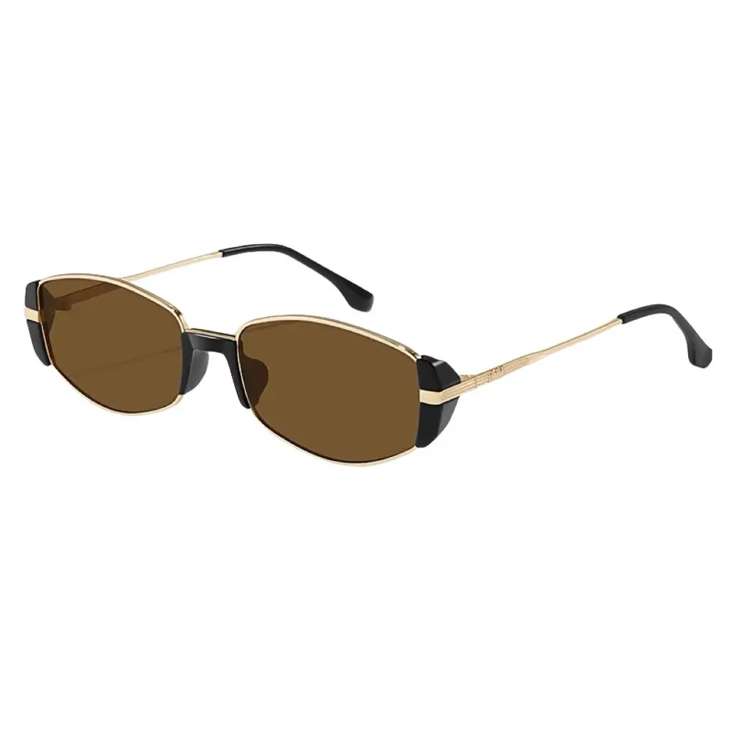 Women's Metal Cat's Eye Sunglasses UV Resistant Gold Black