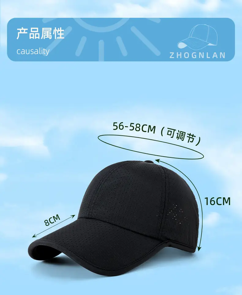New Summer Anti-Choking Punched Soft Top Men's Baseball Cap — feature 19