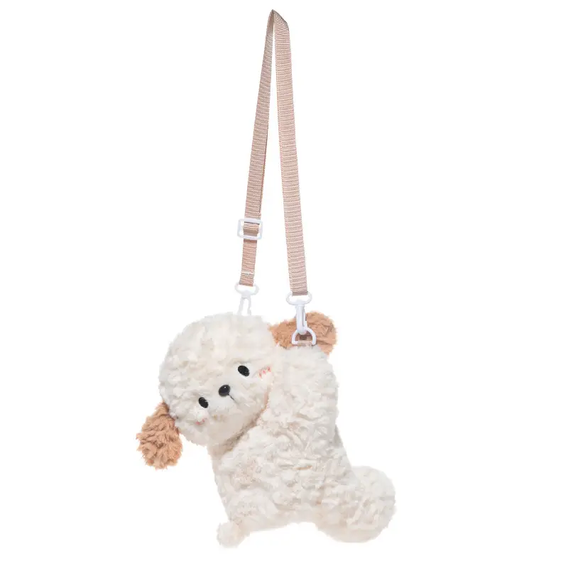 Cute Plush Crossbody Bag for Girls White - Image 6