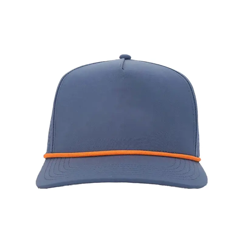 Blue Baseball Cap with Orange Trim for Men