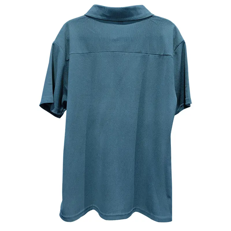 Men's Grey Zipper Polo T-Shirt Short Sleeve Summer — feature 12