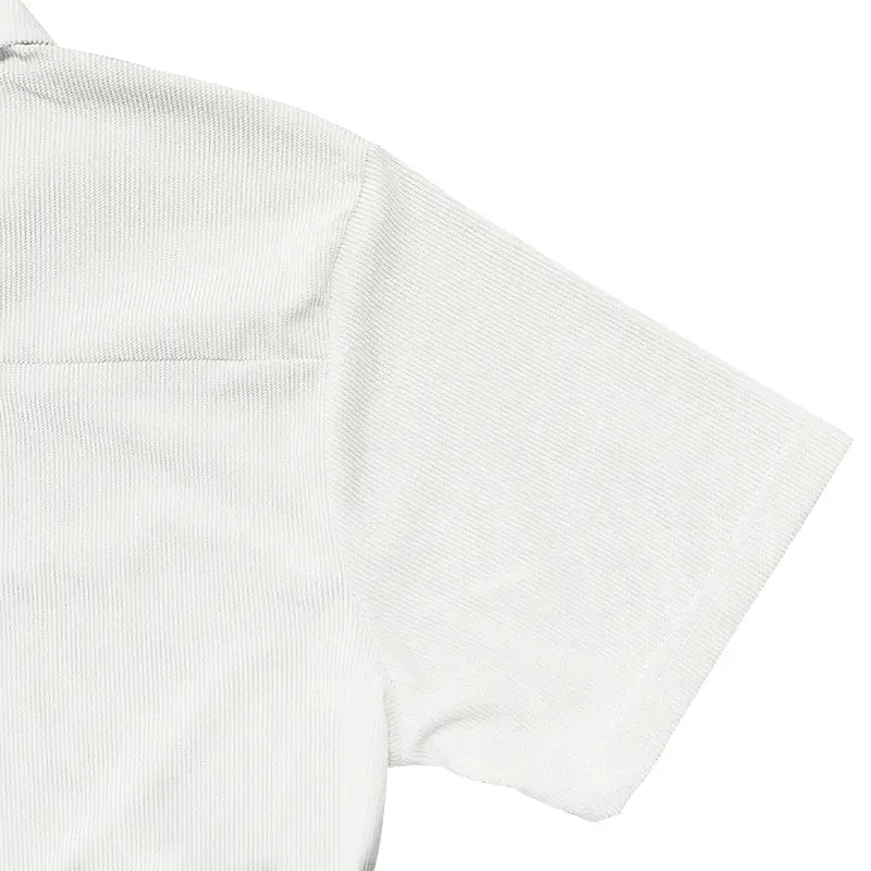 Men's Grey Zipper Polo T-Shirt Short Sleeve Summer — feature 19