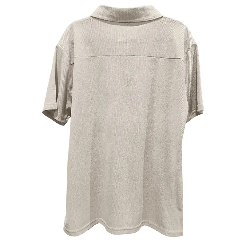 Men's Grey Zipper Polo T-Shirt Short Sleeve Summer — feature 31