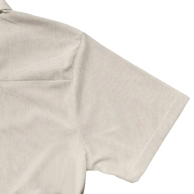 Men's Grey Zipper Polo T-Shirt Short Sleeve Summer — feature 33